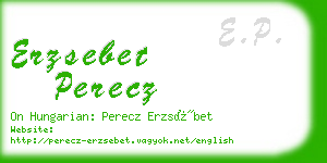 erzsebet perecz business card